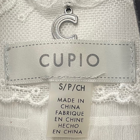 Cupio White Blouse With Black Bow Size Small - Picture 5 of 8